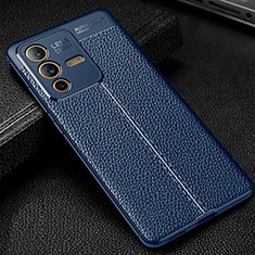 Custodia Silicone Morbida In Pelle Cover WL1 per Vivo V23 Pro 5G Blu