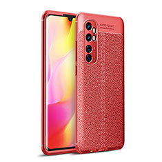 Custodia Silicone Morbida In Pelle Cover WL1 per Xiaomi Mi Note 10 Lite Rosso