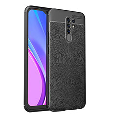 Custodia Silicone Morbida In Pelle Cover WL1 per Xiaomi Redmi 9 Nero