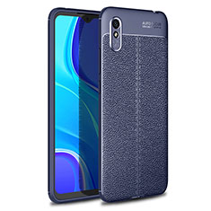 Custodia Silicone Morbida In Pelle Cover WL1 per Xiaomi Redmi 9AT Blu