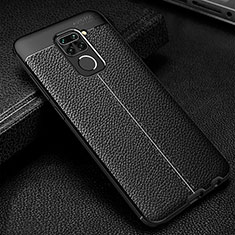 Custodia Silicone Morbida In Pelle Cover WL1 per Xiaomi Redmi Note 9 Nero