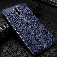 Custodia Silicone Morbida In Pelle Cover WL2 per Xiaomi Redmi 9 Blu