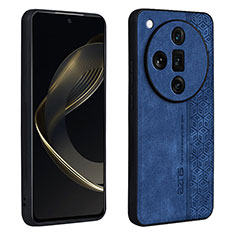 Custodia Silicone Morbida In Pelle Cover YZ1 per Oppo Find X7 Ultra 5G Blu