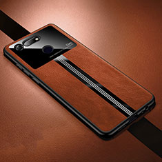 Custodia Silicone Morbida In Pelle Cover Z01 per Huawei Honor V20 Marrone