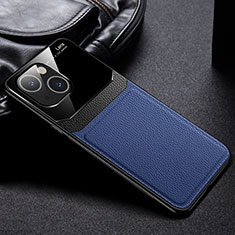 Custodia Silicone Morbida In Pelle Cover Z02 per Apple iPhone 13 Mini Blu