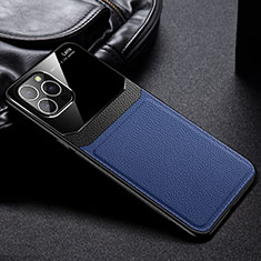 Custodia Silicone Morbida In Pelle Cover Z02 per Apple iPhone 13 Pro Blu