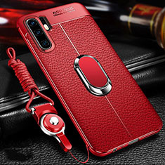 Custodia Silicone Morbida In Pelle Cover Z02 per Huawei P30 Pro New Edition Rosso