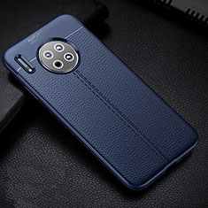 Custodia Silicone Morbida In Pelle Cover Z03 per Huawei Mate 30 Pro 5G Blu