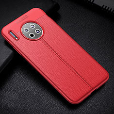 Custodia Silicone Morbida In Pelle Cover Z03 per Huawei Mate 30 Rosso