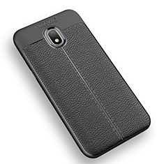 Custodia Silicone Morbida In Pelle K01 per Samsung Galaxy Amp Prime 3 Nero