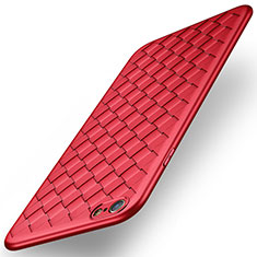 Custodia Silicone Morbida In Pelle per Apple iPhone 6 Rosso