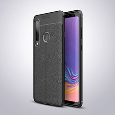 Custodia Silicone Morbida In Pelle per Samsung Galaxy A9 (2018) A920 Nero