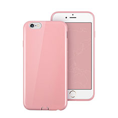Custodia Silicone Morbida Lucido per Apple iPhone 6S Plus Rosa
