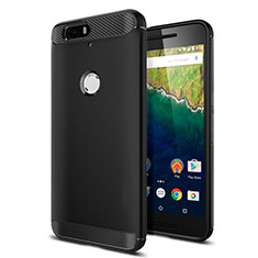 Custodia Silicone Morbida Lucido per Google Nexus 6P Nero