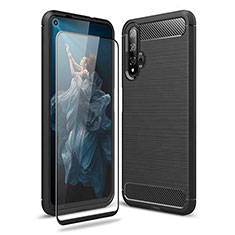 Custodia Silicone Morbida Spigato B02 per Huawei Nova 5T Nero