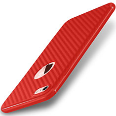 Custodia Silicone Morbida Spigato per Apple iPhone SE (2020) Rosso