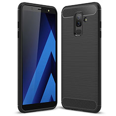 Custodia Silicone Morbida Spigato per Samsung Galaxy A6 Plus Nero