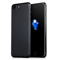 Custodia Silicone Morbida Spigato W02 per Apple iPhone 8 Plus Nero