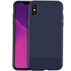 Custodia Silicone Morbida Spigato Z01 per Apple iPhone Xs Max Blu