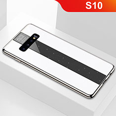 Custodia Silicone Specchio Laterale Cover A01 per Samsung Galaxy S10 Bianco