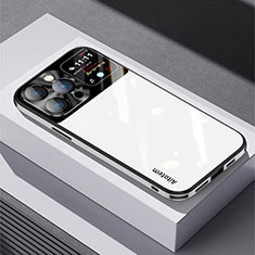 Custodia Silicone Specchio Laterale Cover AT1 per Apple iPhone 13 Pro Max Bianco