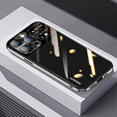 Custodia Silicone Specchio Laterale Cover AT1 per Apple iPhone 13 Pro Max Nero