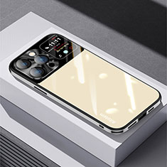 Custodia Silicone Specchio Laterale Cover AT1 per Apple iPhone 13 Pro Max Oro