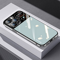 Custodia Silicone Specchio Laterale Cover AT1 per Apple iPhone 13 Pro Verde Pastello