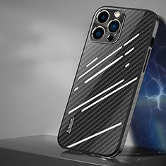 Custodia Silicone Specchio Laterale Cover AT1 per Apple iPhone 15 Pro Max Nero