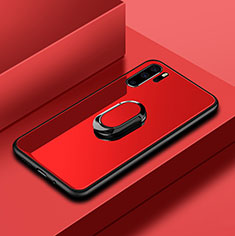 Custodia Silicone Specchio Laterale Cover con Anello Supporto per Huawei P30 Pro Rosso