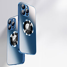 Custodia Silicone Specchio Laterale Cover con Mag-Safe Magnetic per Apple iPhone 14 Pro Blu