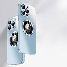 Custodia Silicone Specchio Laterale Cover con Mag-Safe Magnetic per Apple iPhone 14 Pro Max Azzurro