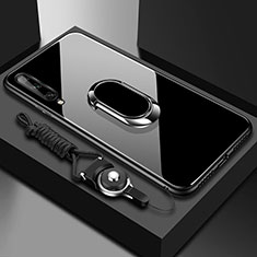 Custodia Silicone Specchio Laterale Cover con Magnetico Anello Supporto per Huawei Enjoy 10S Nero