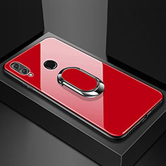 Custodia Silicone Specchio Laterale Cover con Magnetico Anello Supporto per Huawei Honor View 10 Lite Rosso
