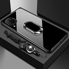 Custodia Silicone Specchio Laterale Cover con Magnetico Anello Supporto per Huawei Nova 6 SE Nero