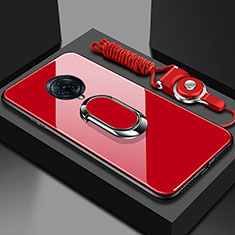 Custodia Silicone Specchio Laterale Cover con Magnetico Anello Supporto per Vivo Nex 3 5G Rosso