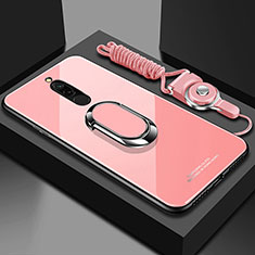 Custodia Silicone Specchio Laterale Cover con Magnetico Anello Supporto per Xiaomi Redmi 8 Rosa
