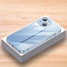 Custodia Silicone Specchio Laterale Cover JL1 per Apple iPhone 15 Blu