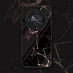 Custodia Silicone Specchio Laterale Cover LS1 per Huawei Honor Magic6 Lite 5G Oro e Nero