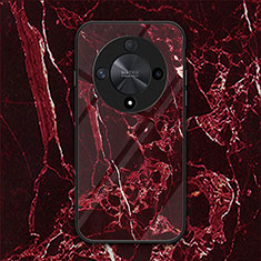 Custodia Silicone Specchio Laterale Cover LS1 per Huawei Honor Magic6 Lite 5G Rosso