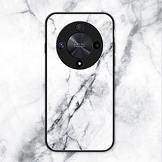 Custodia Silicone Specchio Laterale Cover LS1 per Huawei Honor X9b 5G Bianco
