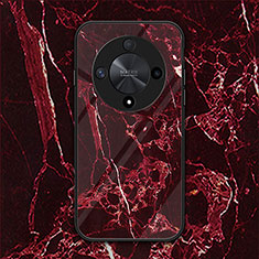 Custodia Silicone Specchio Laterale Cover LS1 per Huawei Honor X9b 5G Rosso