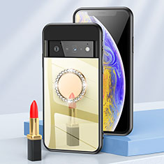Custodia Silicone Specchio Laterale Cover LS2 per Google Pixel 6 Pro 5G Oro