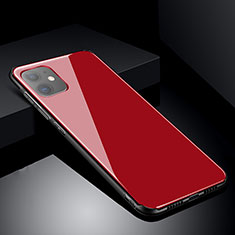 Custodia Silicone Specchio Laterale Cover M01 per Apple iPhone 11 Rosso