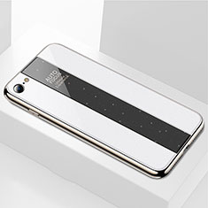 Custodia Silicone Specchio Laterale Cover M01 per Apple iPhone 6S Plus Bianco