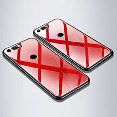 Custodia Silicone Specchio Laterale Cover M01 per Huawei Honor V20 Rosso