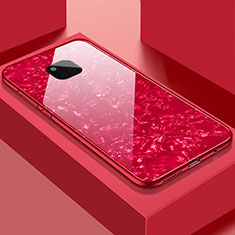 Custodia Silicone Specchio Laterale Cover M01 per Huawei Mate 20 Pro Rosso