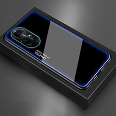 Custodia Silicone Specchio Laterale Cover M01 per Huawei Nova 8 Pro 5G Blu