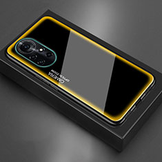 Custodia Silicone Specchio Laterale Cover M01 per Huawei Nova 8 Pro 5G Giallo
