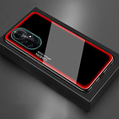 Custodia Silicone Specchio Laterale Cover M01 per Huawei Nova 8 Pro 5G Rosso